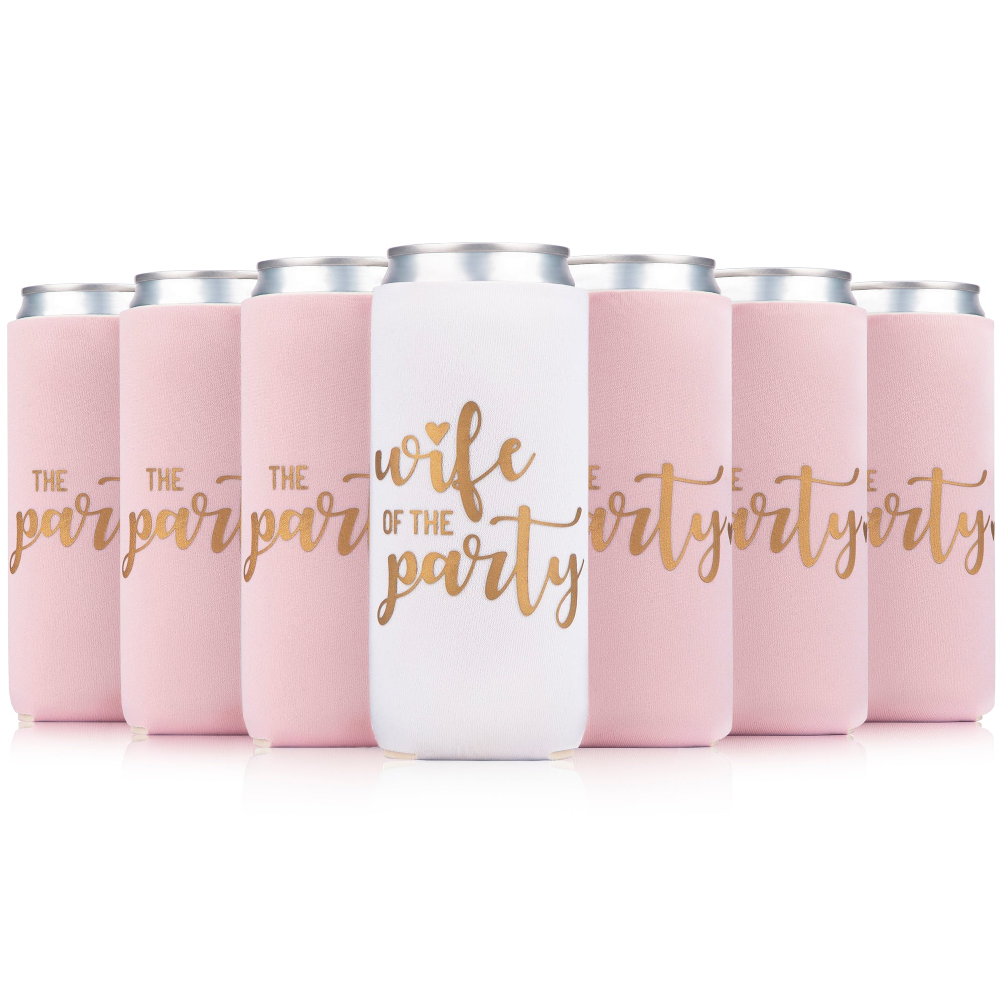 Wife of the Party Slim Bachelorette Can Coolers - 12 Pack