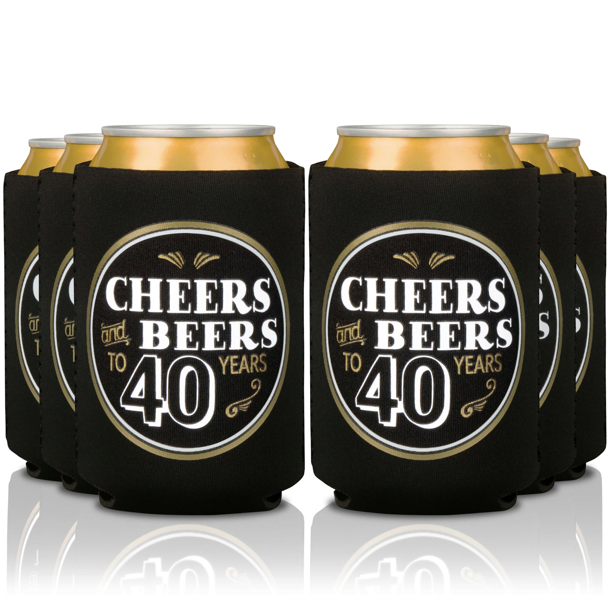 Cheers and Beers to 40 Years Coozies (12-Pack)