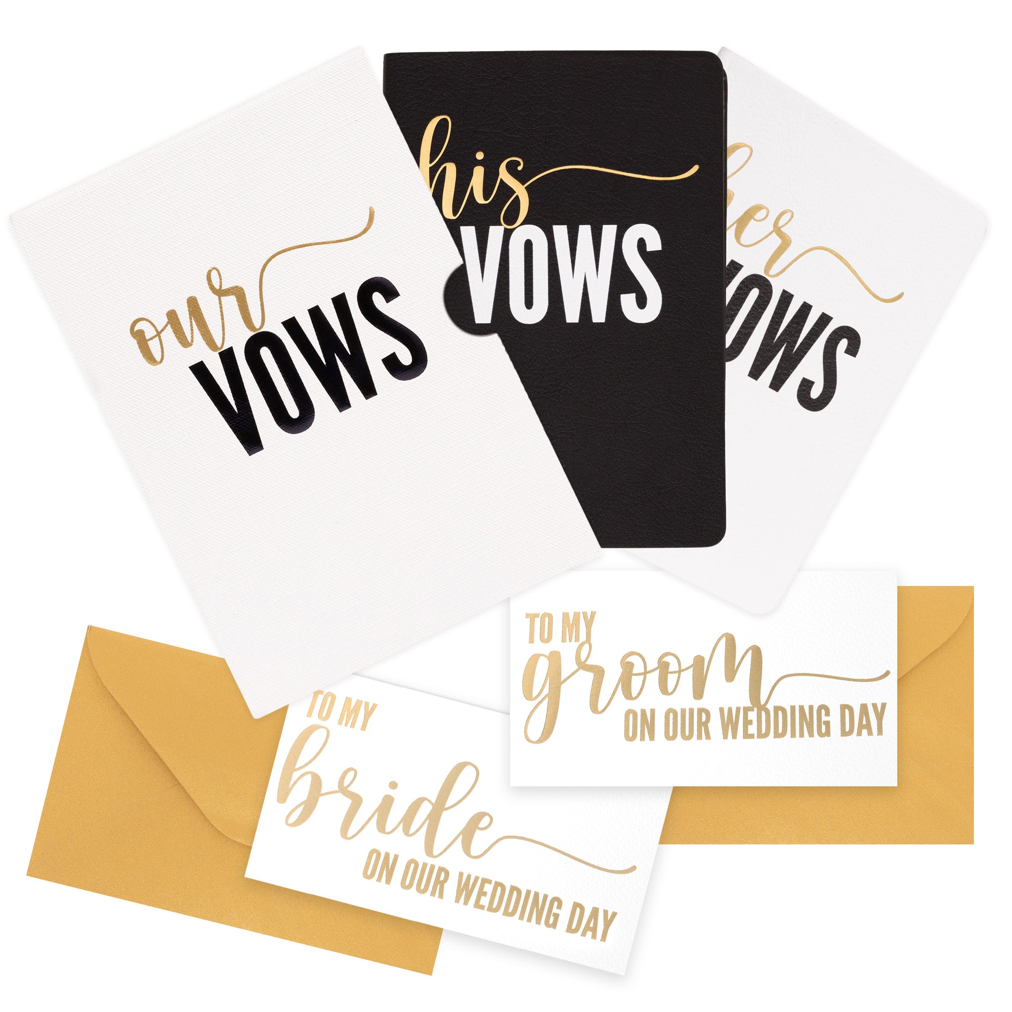 Prazoli Wedding Vow Books for Wedding Day Essentials - Sans Serif Gold