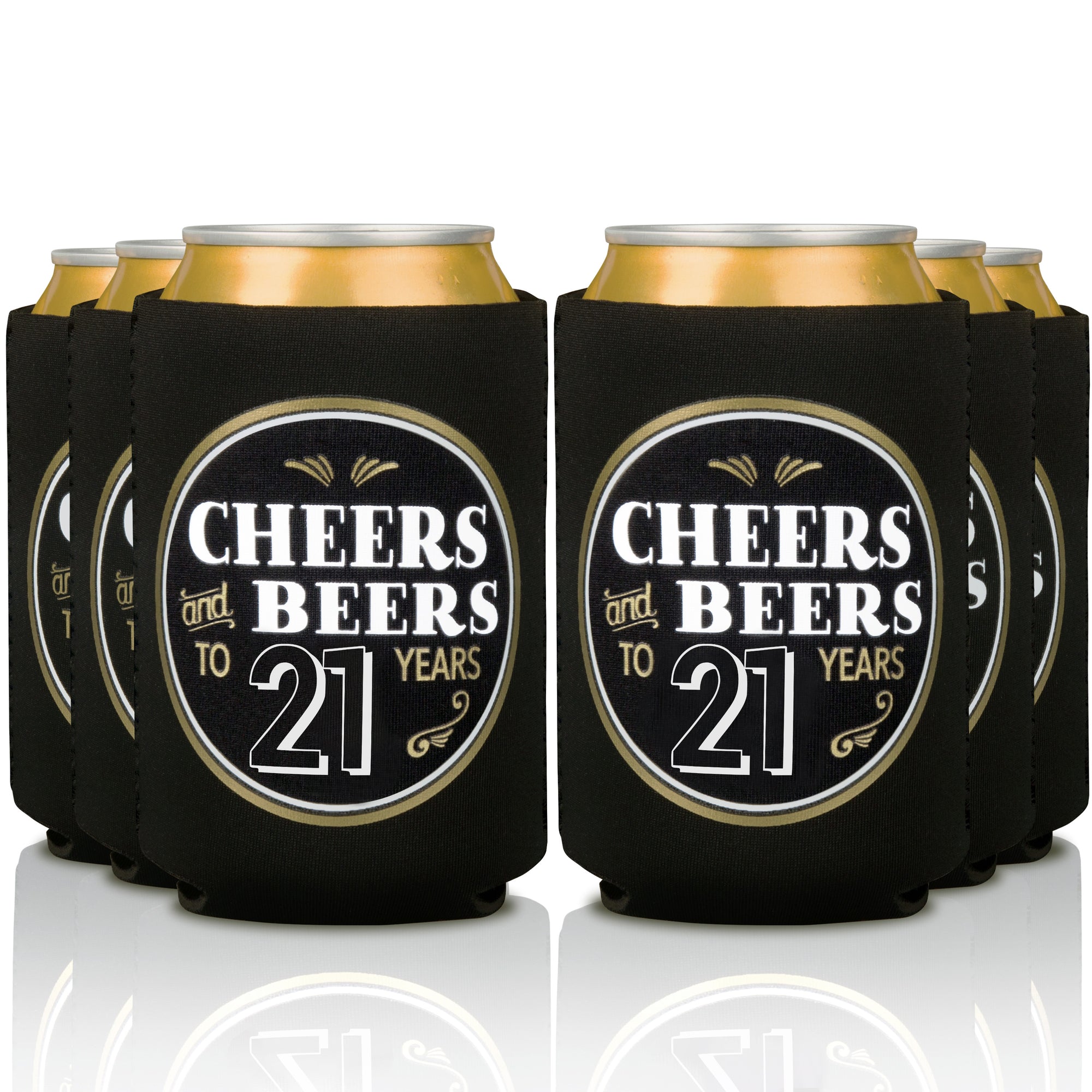 Cheers and Beers to 21 Years Coozies (12-Pack)