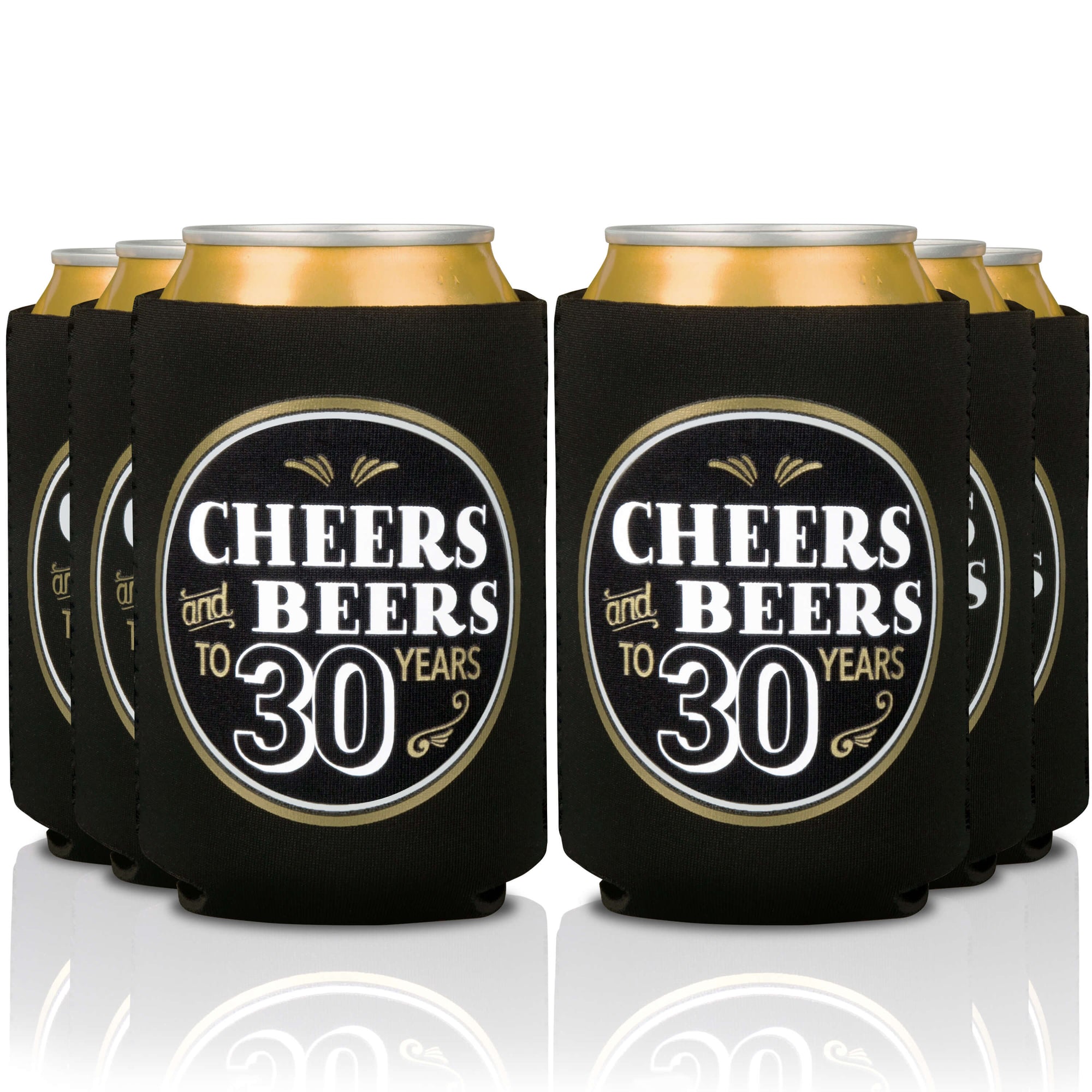 Cheers and Beers to 30 Years Coozies (12-Pack)