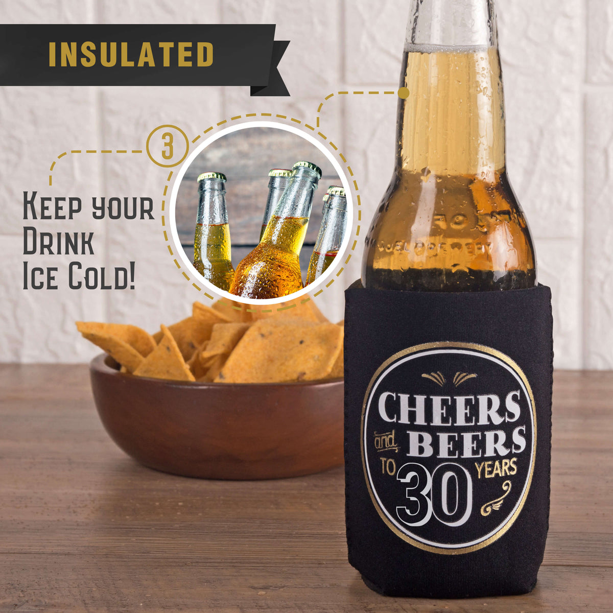 Cheers and Beers To 30 Years Coozies | Prazoli Products - Prazoli Products™