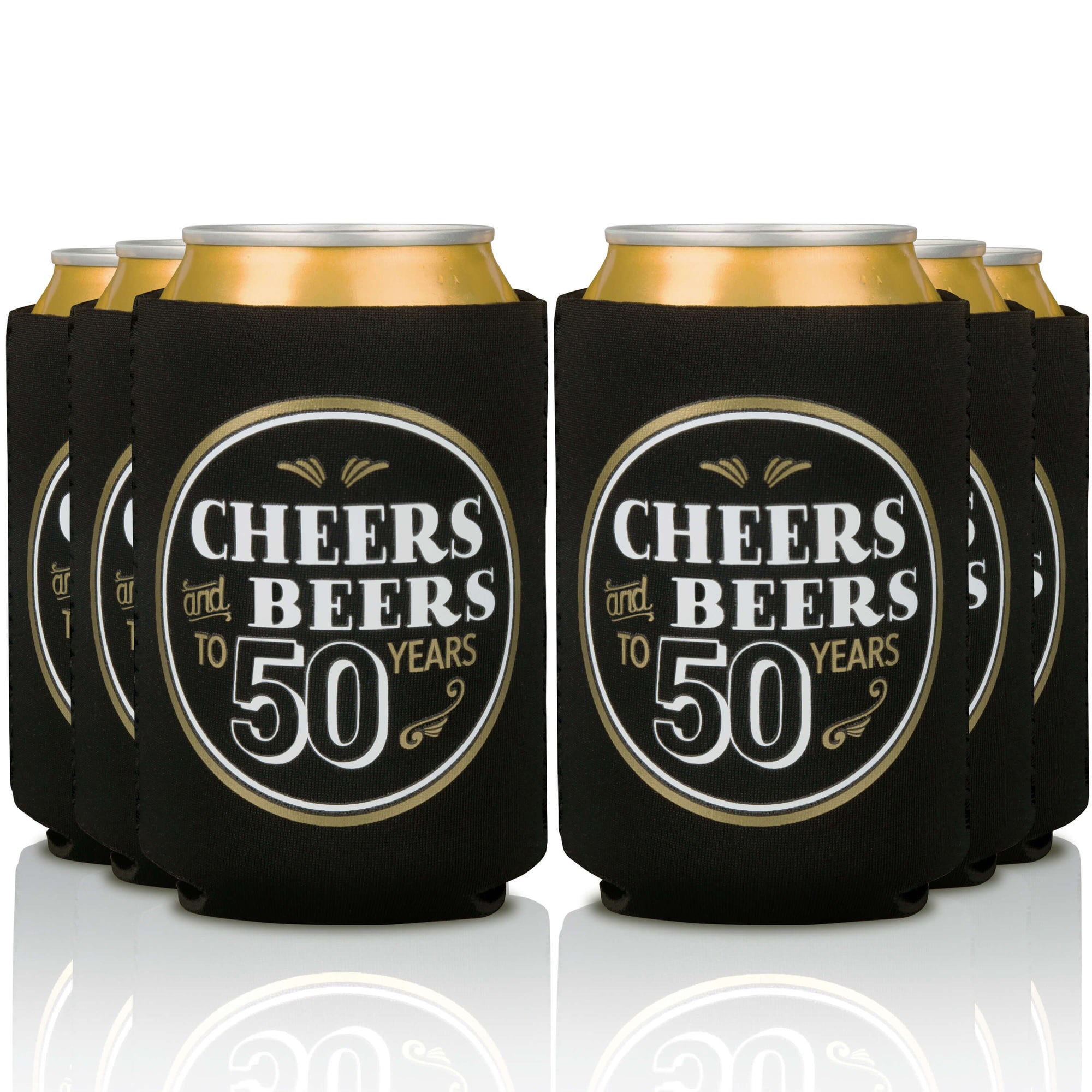 Cheers and Beers to 50 Years Coozies (12-Pack)