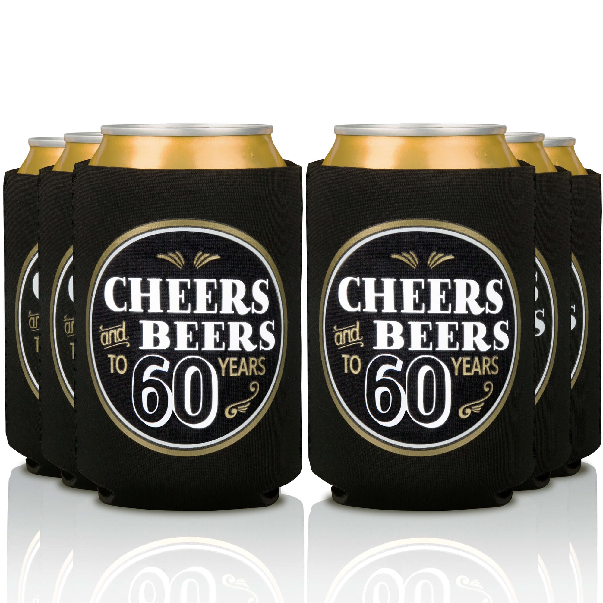 Cheers and Beers to 60 Years Coozies (12-Pack)