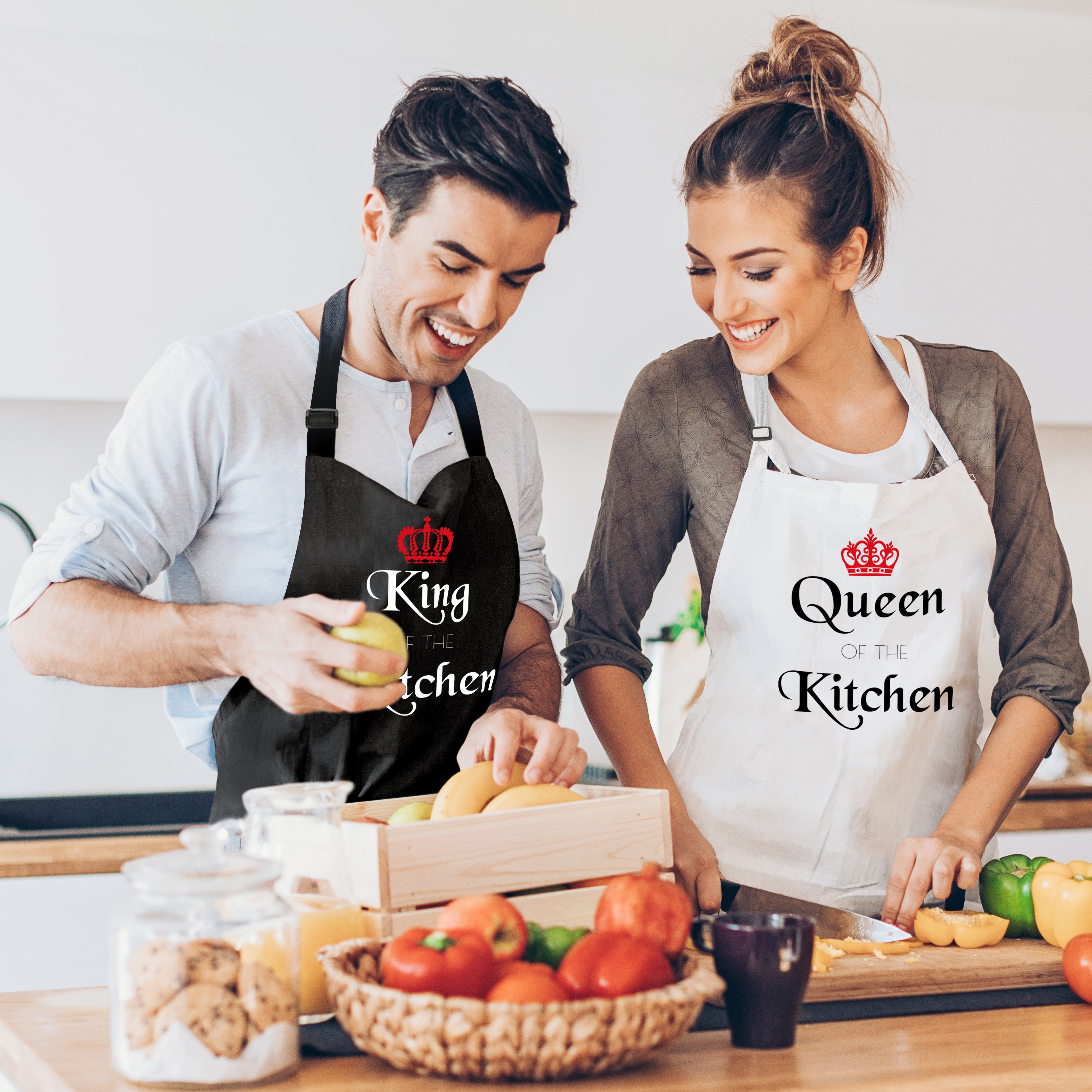 Custom Couples Kitchen Cooking Aprons,Personalised A Warm Grill Apron Gifts,A  Happy And Loving Suit,Engagement,Valentine's Day - AliExpress
