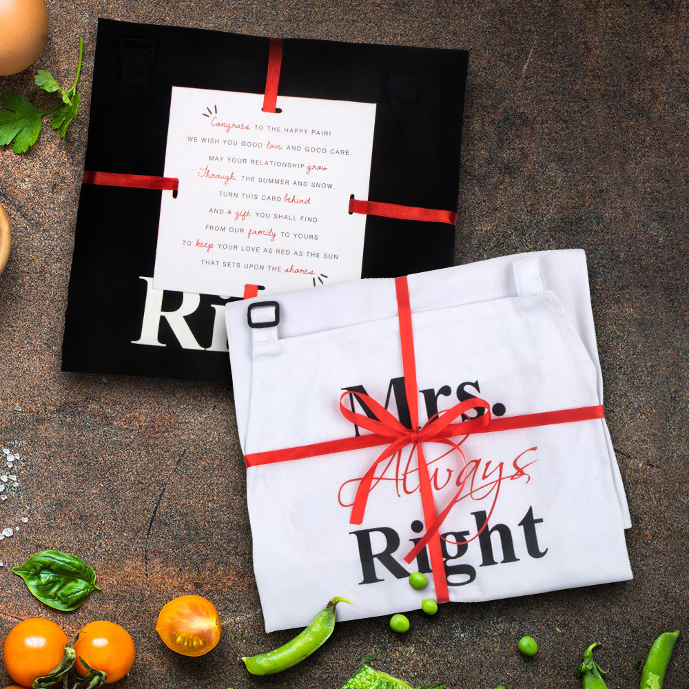 Mr Right Mrs Always Right Aprons