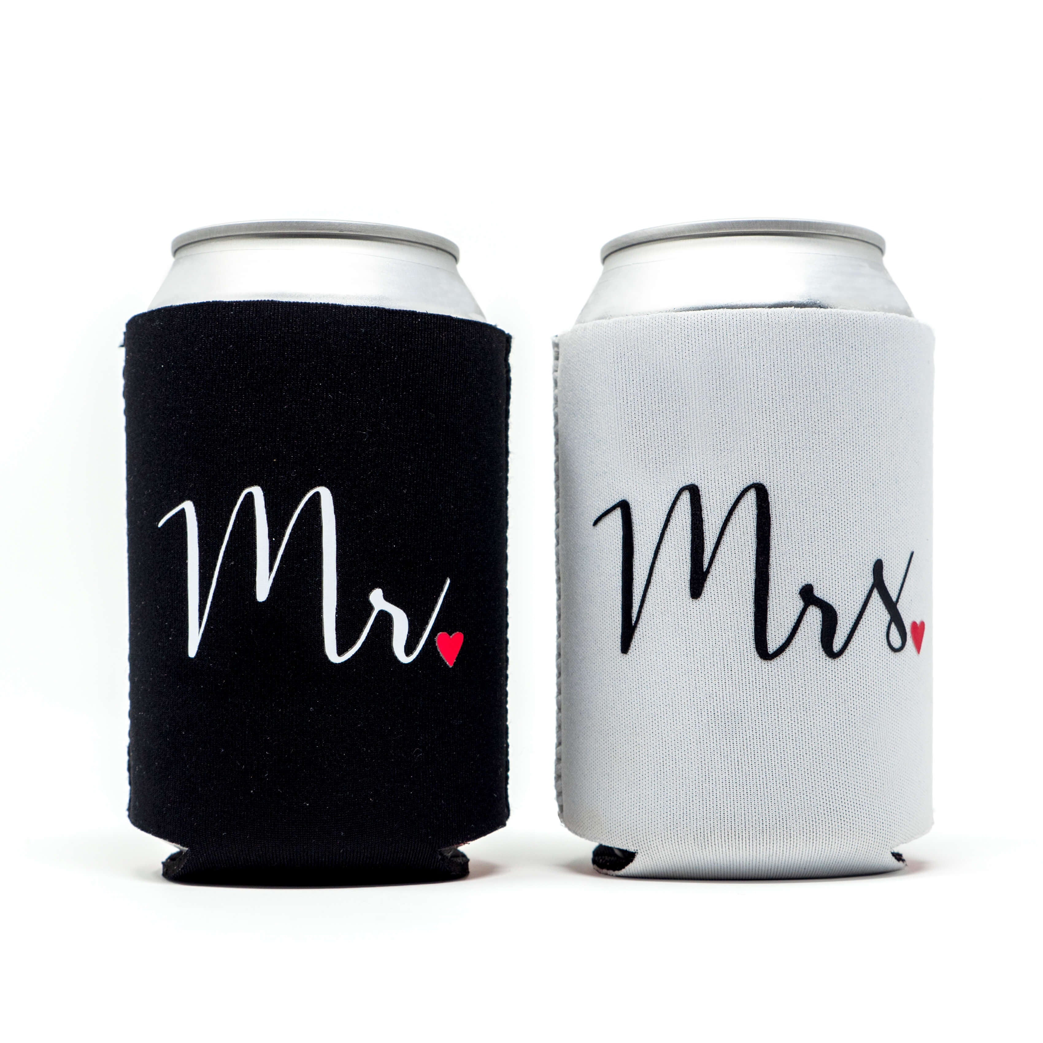 Personalized Mr. and Mrs. Leather Insulated Koozie - Set of 2 – TheirBigDay