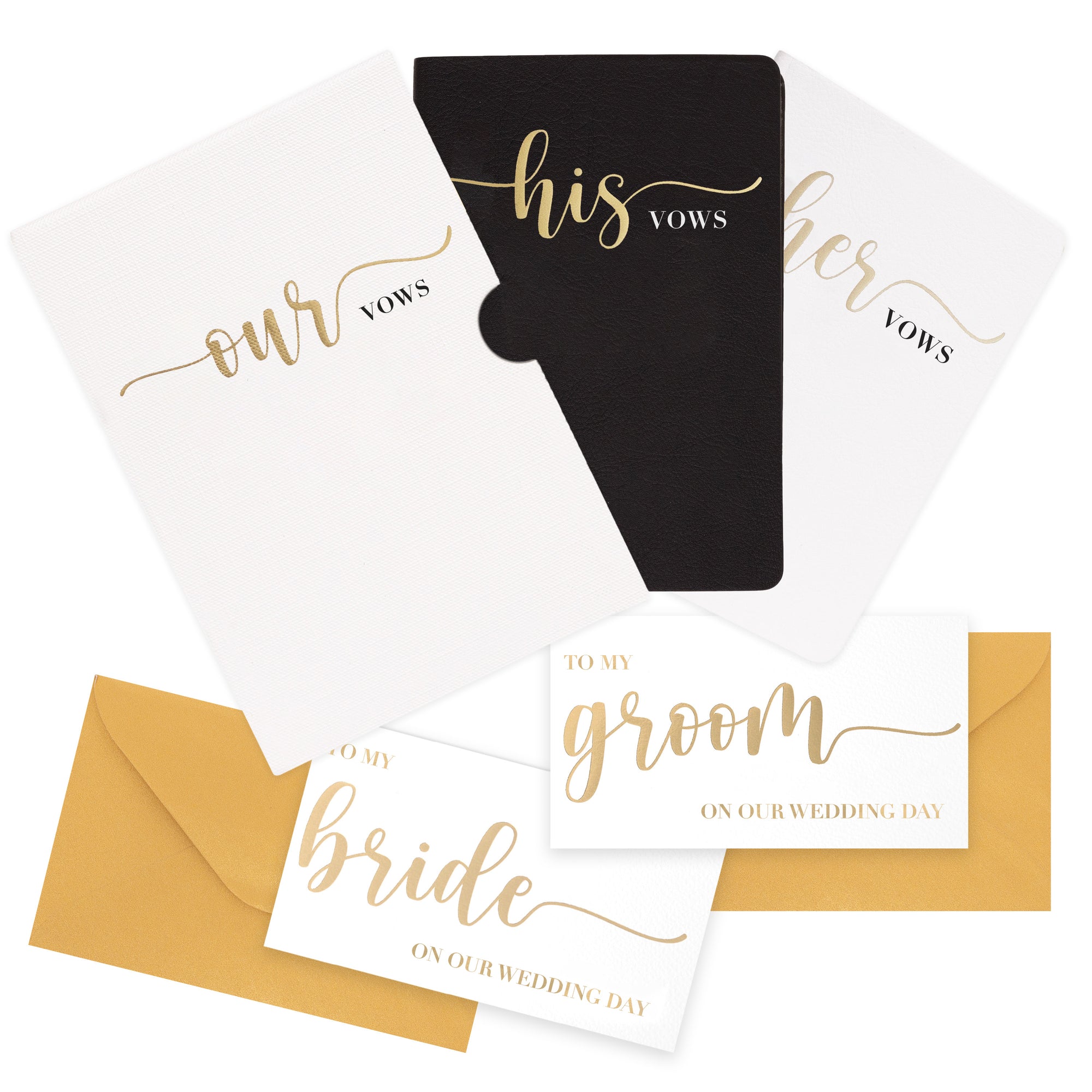 Prazoli Wedding Vow Books for Wedding Day Essentials - Serif Gold
